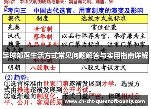 足球部落生活方式常见问题解答与实用指南详解